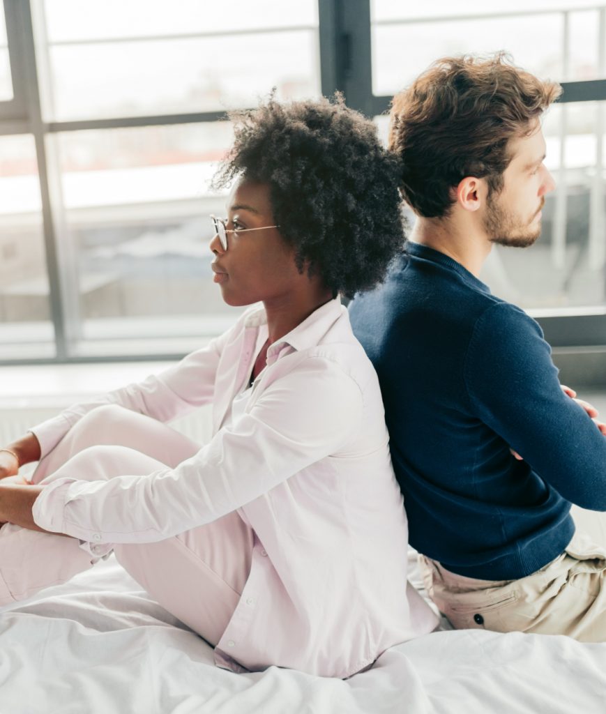 Married couple dealing with sexual dysfunction issues