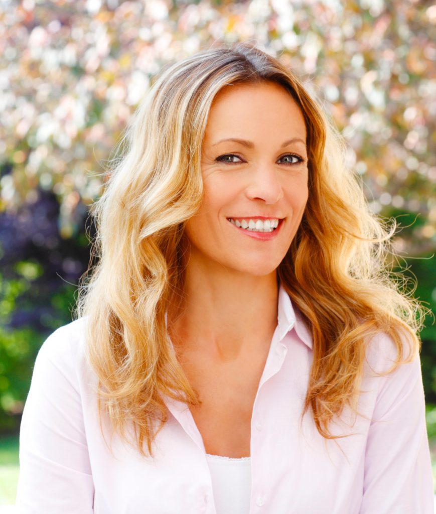 Blonde woman outside
