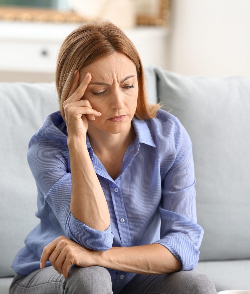 Discouraged middle-age woman